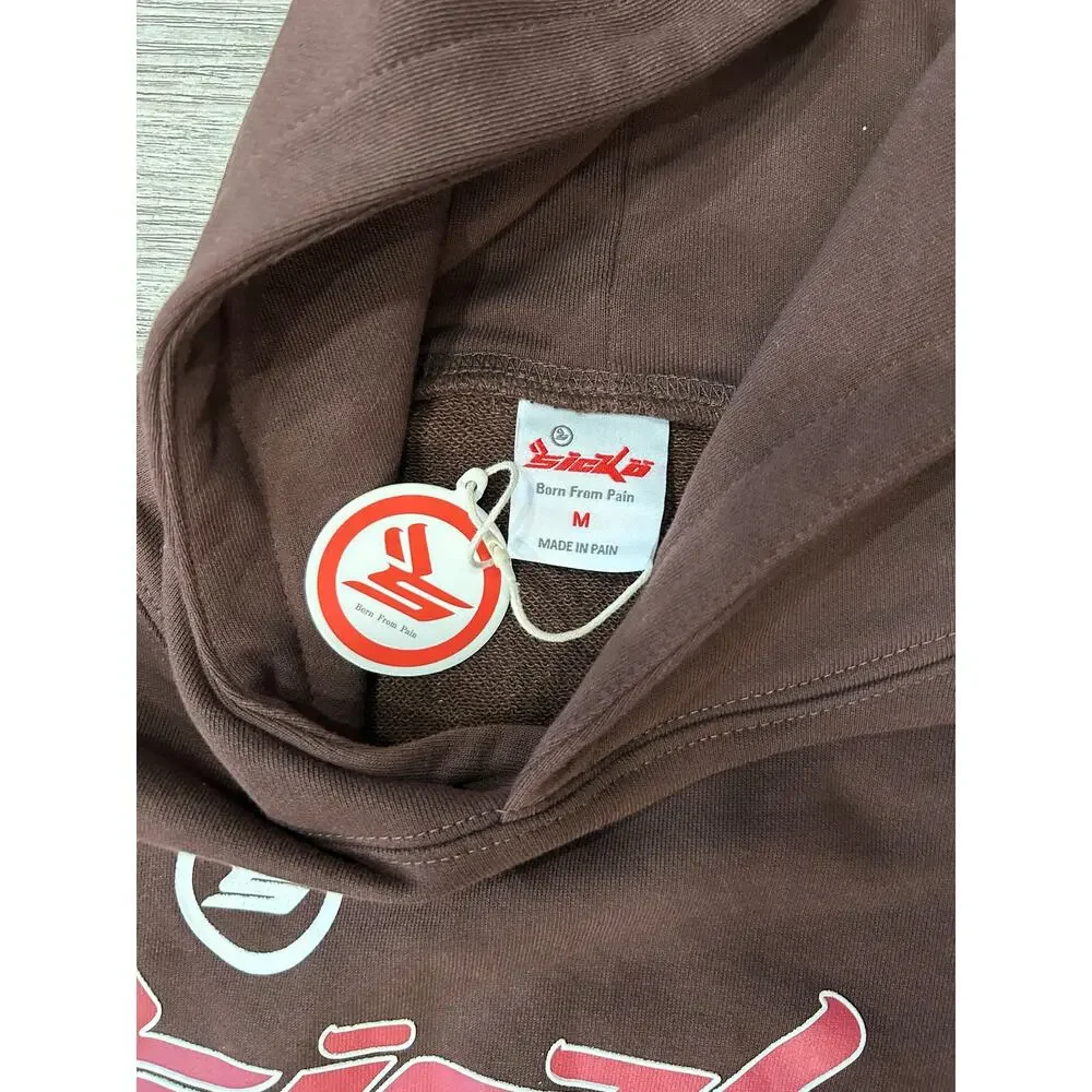 NWT Sicko Born From Pain Brown Hoodie Medium Ian Connor Heavyweight LA Apparel